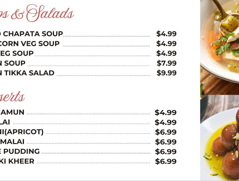Desserts, Soups & Salads 